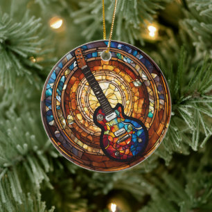Guiar Music Ceramic Tree Decoration