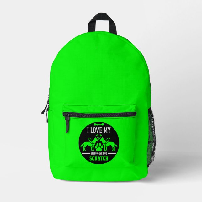 Guide Dog Gifts Printed Backpack (Front)