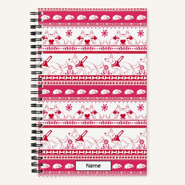 Guide Dog Tale German Shepherd - Red - Small Notebook (Front)