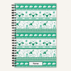 Guide Dog Tale Golden Pattern - Green - Small Notebook