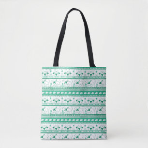 Guide Dog Tale Golden Pattern - Green - Tote Bag