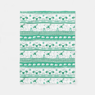Guide Dog Tale Labs Pattern - Green - Fleece Blanket