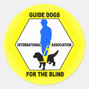 GUIDE DOGS BLIND PEOPLE CLASSIC ROUND STICKER