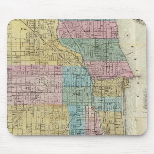 Guide Map of Chicago Mouse Mat (Front)