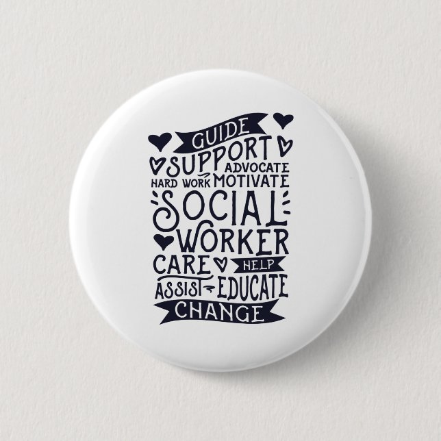Guide Support Change, Social Worker 6 Cm Round Badge (Front)