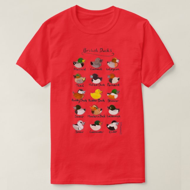 Guide to British Ducks T-Shirt (Design Front)
