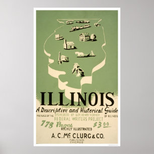 Guide To Illinois 1940 WPA Poster