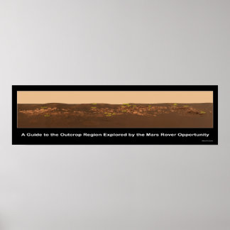 Guide to Rock Outcrop Near Mars Rover Opportunity Poster