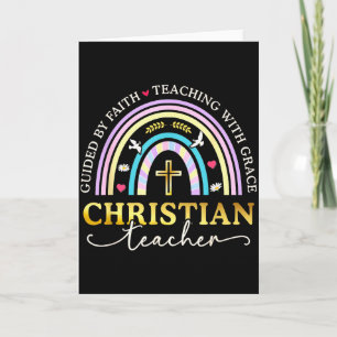 Guided By Faith Jesus Bible Sunday School Christia Card