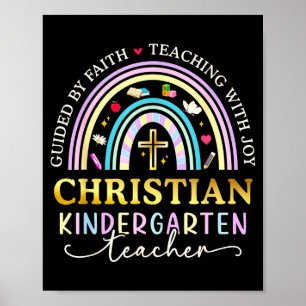 Guided By Faith Jesus Cross Christian Kindergarten Poster