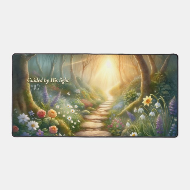 Guided by His Light Faith Desk Mat (Front)