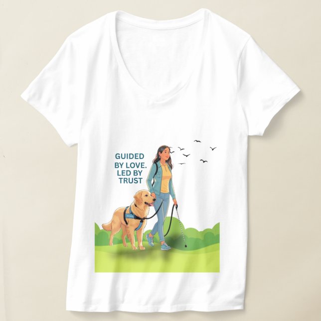 Guided by Love – Guide Dog Support Design for Adul T-Shirt (Laydown)