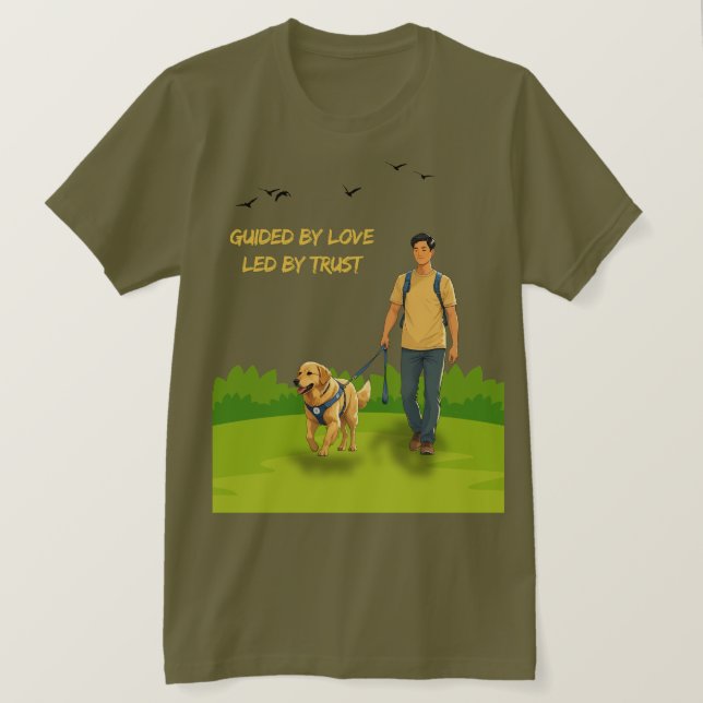 Guided by Love – Guide Dog Support Design for Adul T-Shirt (Design Front)
