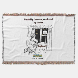 Guided by the Moon Cancer Zodiac Poster  Throw Blanket