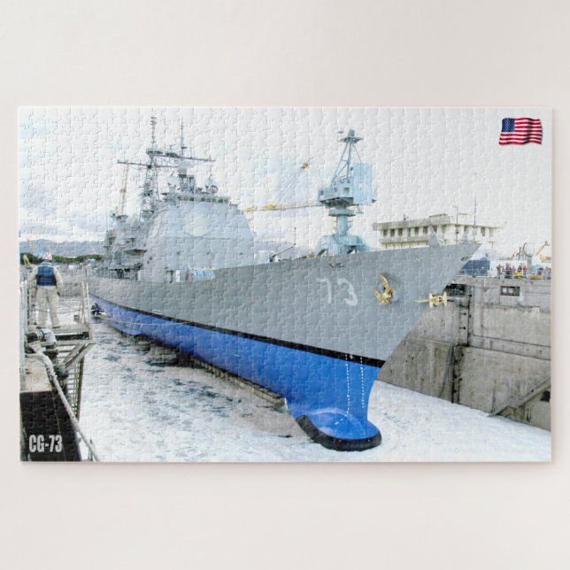 GUIDED-MISSILE CRUISER – CG-73 (20x30 INCH) Jigsaw Puzzle (Horizontal)