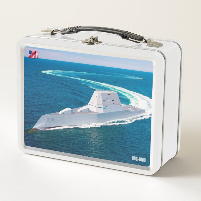 GUIDED-MISSILE DESTROYER – DDG-1000 METAL LUNCH BOX (Front)