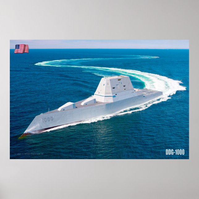 GUIDED-MISSILE DESTROYER – DDG-1000 POSTER (Front)