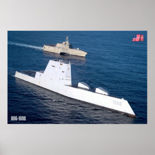 GUIDED-MISSILE DESTROYER – DDG-1000 POSTER