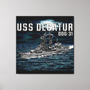 Guided missile destroyer Decatur Canvas Print