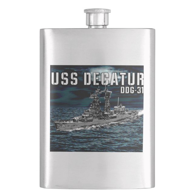 Guided missile destroyer Decatur Hip Flask (Front)