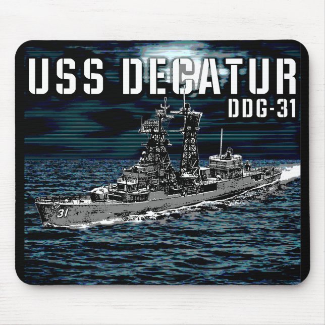 Guided missile destroyer Decatur Mouse Mat (Front)