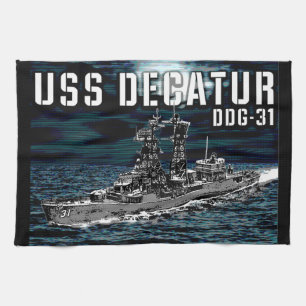 Guided missile destroyer Decatur Tea Towel