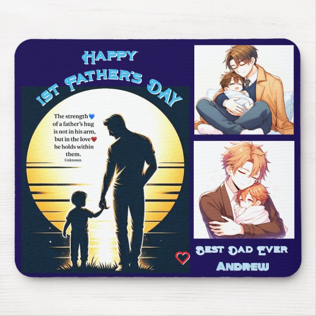  Guiding Light – Father & Child Sunset  Mouse Mat (Front)