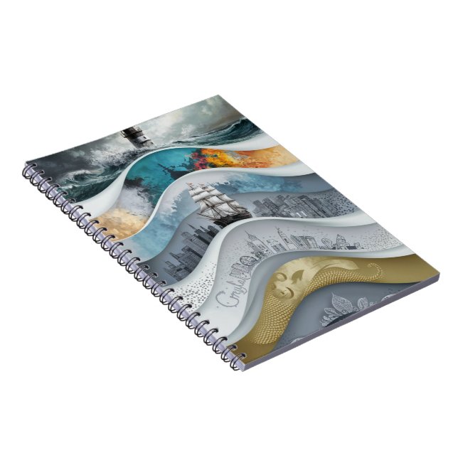 Guiding Light in the Storm Lighthouse  Notebook (Right Side)