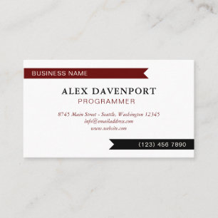 Guidon Pennant Burgundy Black Any Profession Business Card