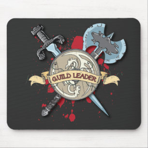 GUILD LEADER Tattoo - Sword, Axe, and Shield Mouse Mat