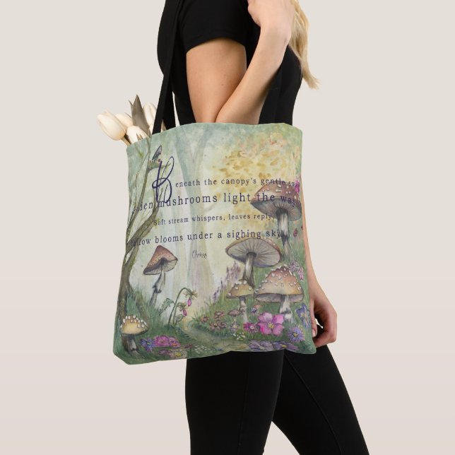 Guilded Fungi Symphony Tote Bag (Close Up)