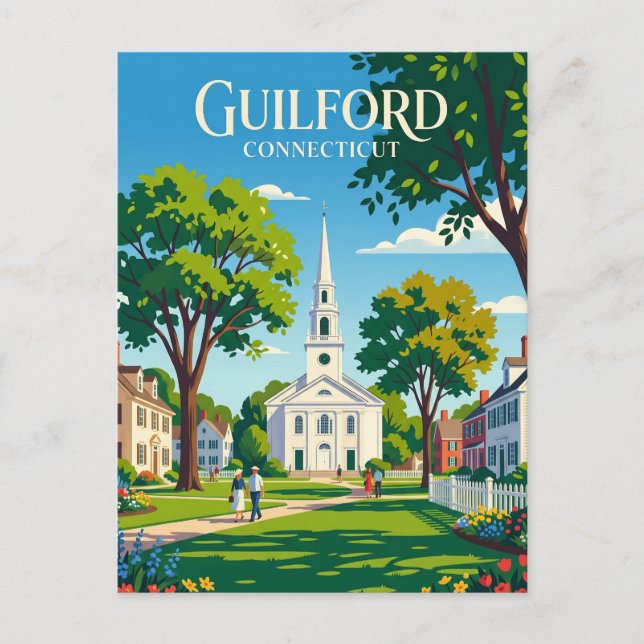 Guilford Green Connecticut Postcard (Front)