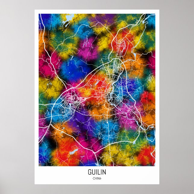 Guilin China City Map Poster (Front)