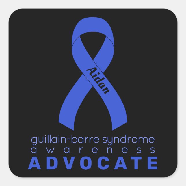 Guillain-Barre Syndrome Advocate Black Square Sticker (Front)