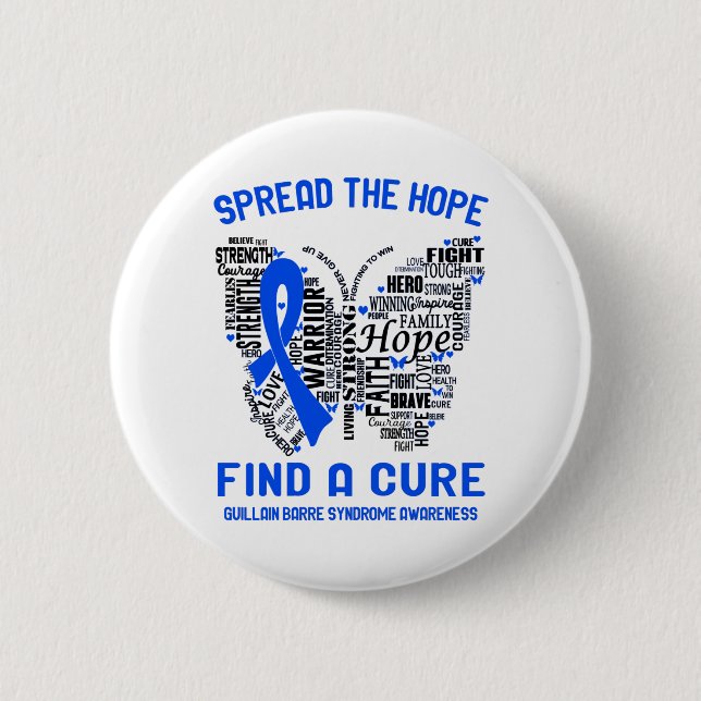 Guillain Barre Syndrome Awareness Month Ribbon Gif 6 Cm Round Badge (Front)