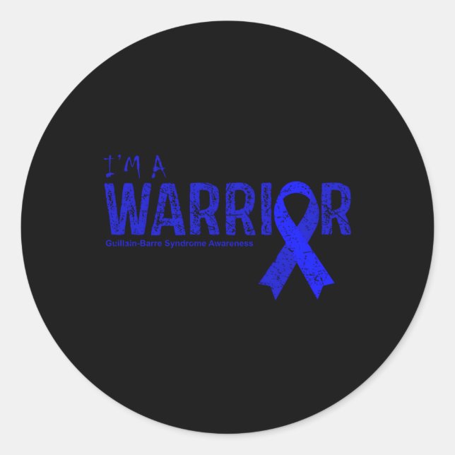 Guillain-Barre Syndrome Awareness Warrior Classic Round Sticker (Front)