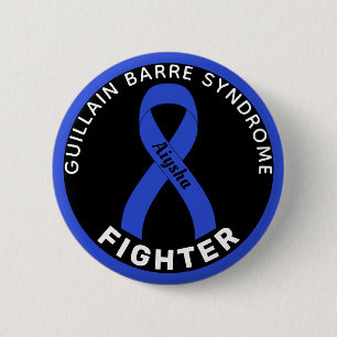 Guillain Barre Syndrome Fighter Ribbon Black 6 Cm Round Badge