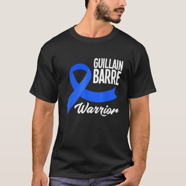 Guillain Barre Warrior Blue Ribbon Awareness T Shi T-Shirt (Front)