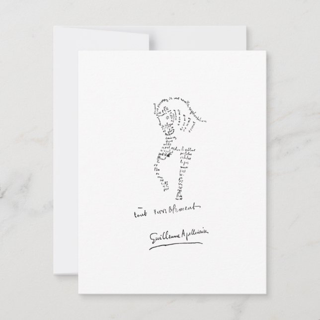 Guillaume Apollinaire, Calligramme Cheval Card (Front)