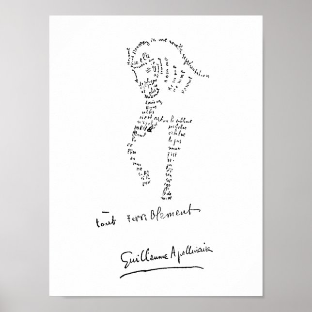 Guillaume Apollinaire, Calligramme Cheval Poster (Front)