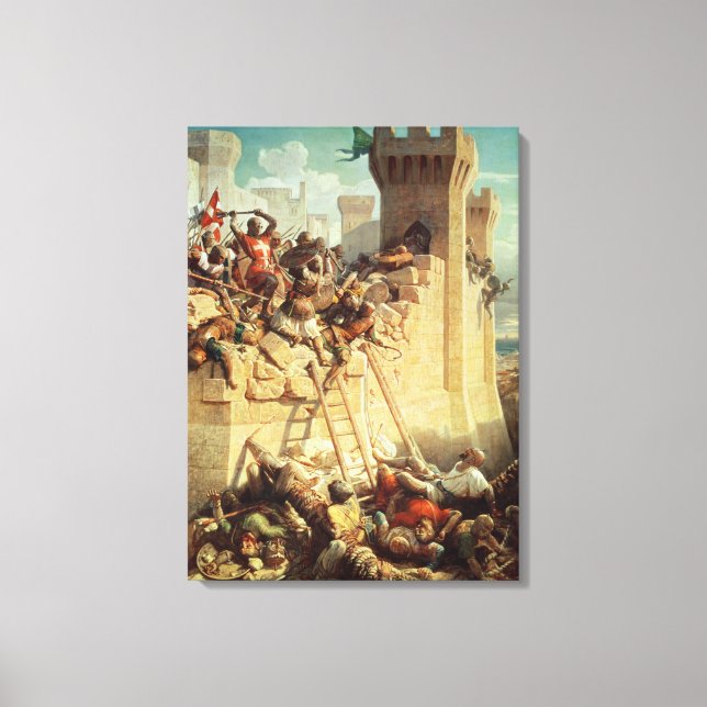 Guillaume de Clermont defending Ptolemais Canvas Print (Front)