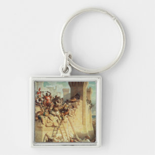 Guillaume de Clermont defending Ptolemais Key Ring