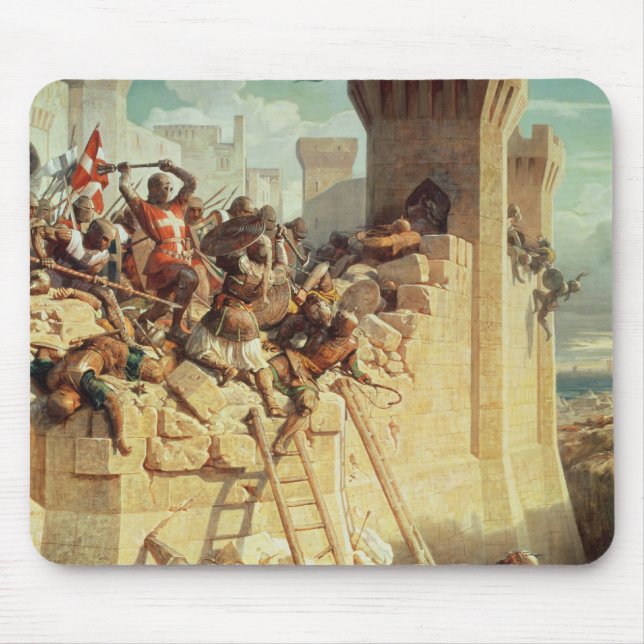 Guillaume de Clermont defending Ptolemais Mouse Mat (Front)