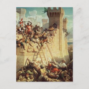 Guillaume de Clermont defending Ptolemais Postcard