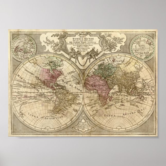 Guillaume de L'Isle 1690 Map of the World Poster (Front)