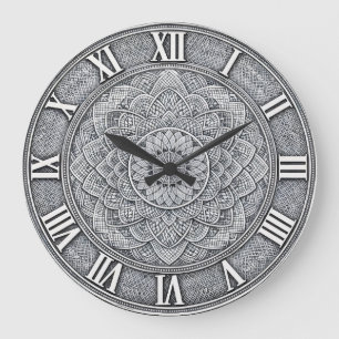 Guilloché Roman Numeral  — Luxury Engraved pattern Large Clock