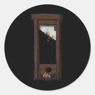 Guillotine Demonstration Ca. 2025 No Background  Classic Round Sticker