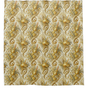 Guilt of Gold – Baroque Floral Gothic  Shower Curtain