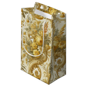 Guilt of Gold – Baroque Floral Pillow Small Gift Bag