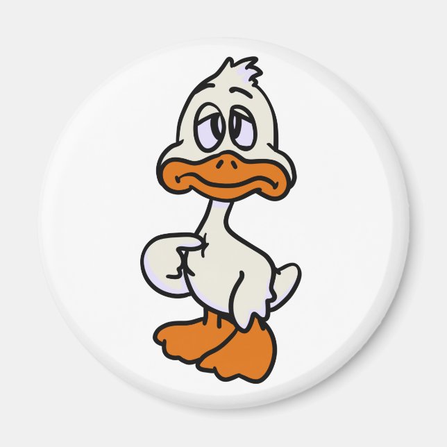 Guilty duck cartoon | choose background colour magnet (Front)